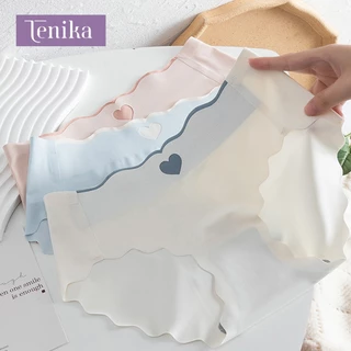 TENIKA กางเกงในผู้หญิง Ice Silk Panties Mid-Waist กางเกงในไร้ขอบ คืนตัวดี ผ้านิ่มใส่สบาย ระบายอากาศได้ดี KNI-113