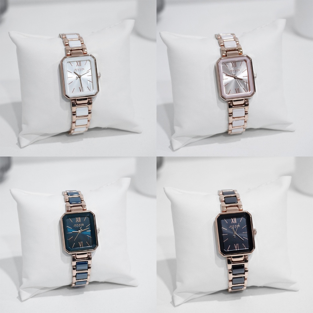 Julius นาฬิกาข้อมือผู้หญิง สายเซรามิกสลับสแตนเลส รุ่น JA-1273, (JA-1273A,JA-1273B,JA-1273C,JA-1273D)