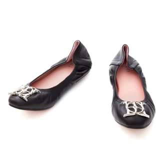O&B รองเท้าหนังแกะ รุ่น AUDREY CREST IN SILVERY BLACK-11087SS06687F_F5BKXX
