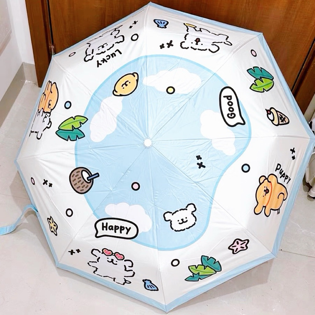 พร้อมส่ง🩵 ร่ม Happy Maltese มอลทีส ร่มกดออโต้ ร่มพับ คุณภาพดี ร่มพกพา ร่มน่ารัก umbrella ร่มกันแดด ร่มกันฝน 48018 รูปที่ 5