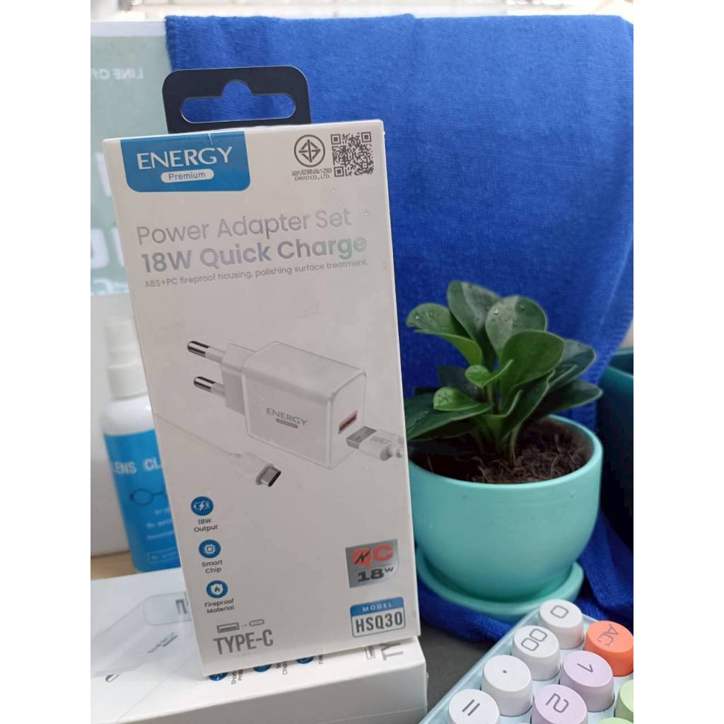 Energy ชุดชาร์จ HSQ30 พร้อมสายชาร์จ TYPE-C ชาร์จเร็ว Qc.3/18w.
