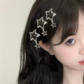 (พร้อมส่ง) กิ๊บติดผมสีเงิน สไตล์ Y2K เครื่องประดับสำหรับผู้หญิง