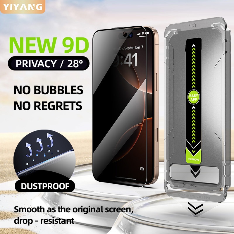 For iPhone 17 Pro Max Privacy Screen Protector, Anti-spy Tempered-Glass  with Flawless Fit Tray Air 16 15Plus 14+ 13Pro