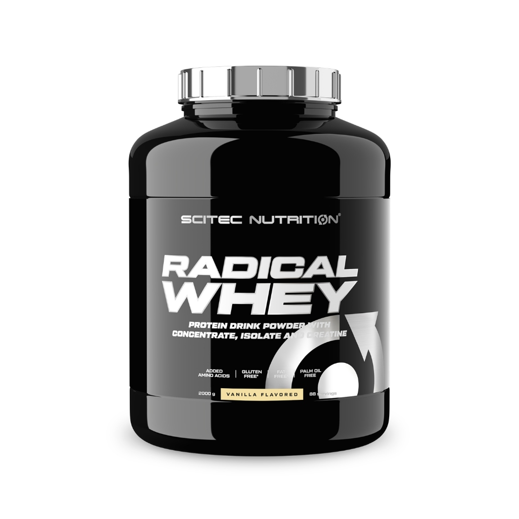 SCITEC NUTRITION Radical Whey 2000 g เวย์โปรตีน  มีกรดอะมิโนเสริม และครีเอทีน  ฟื้นฟูและเสริมสร้างกล้ามเนื้อ