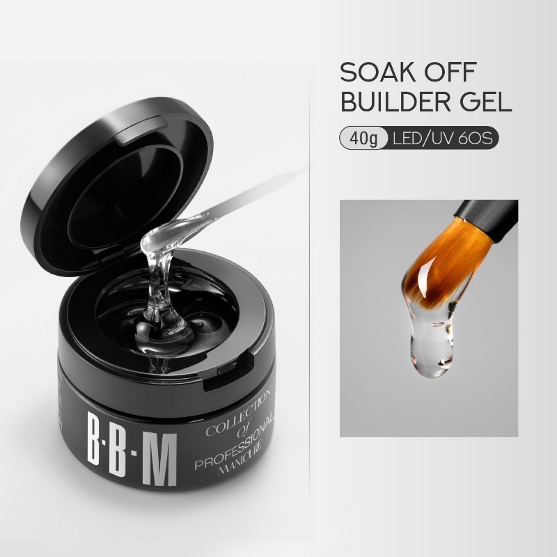 Soak Off Builder Gel BBM เจลต่อเล็บสีใส (TPO free + HEMA free + TMPTA free)