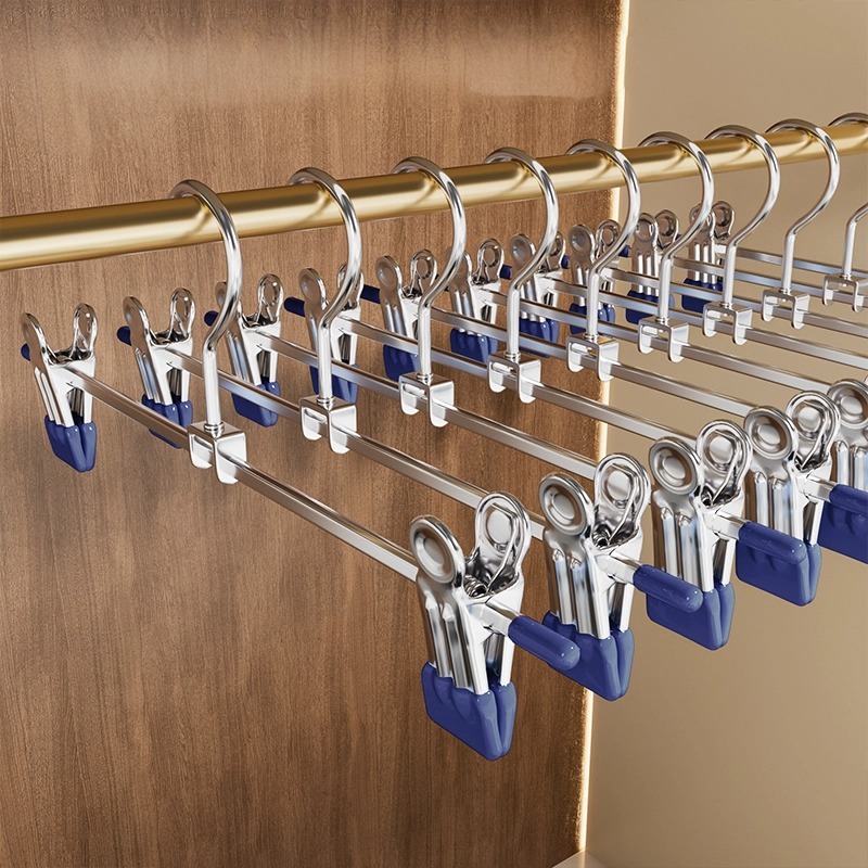 SPACEMADER💎ไม้แขวนเสื้อสแตนเลส • กันสนิม 100% คลิปกันลื่นแรงหนีบสุดแน่น • ตะขอล็อคกันลมไม่หลุด • 5 สีพรีเมียมเลือกได้ - รูปที่ 7