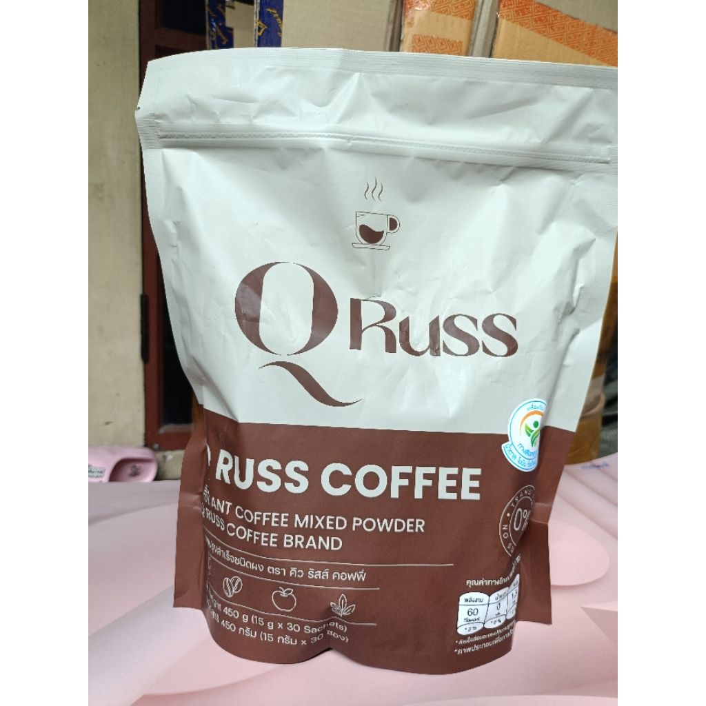 กาแฟ คิวรัส Q russ Coffee กาแฟ ปรุงสำเร็จชนิดผง 1 ถุง มี 30 ซอง