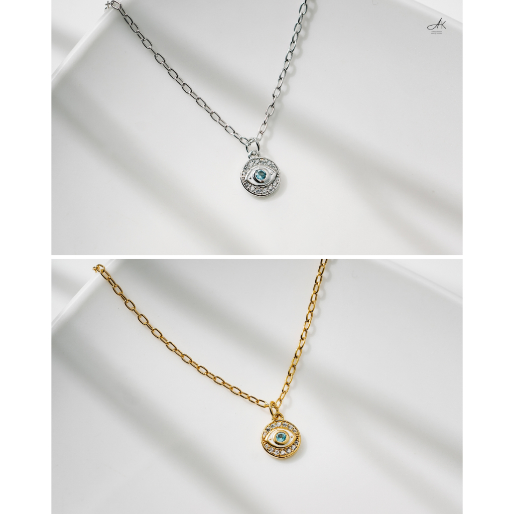 Ar-Kang Collection AKE2442/AKN784 รวมเครื่องประดับเงินแท้ สายมู ดวงตาสวรรค์ Evil Eye ประดับพลอยแท้ Swiss Blue Topaz ล้อม ราคา ถูกที่สุด ดีลบีเคเค แกลเลอรีภาพที่ 5