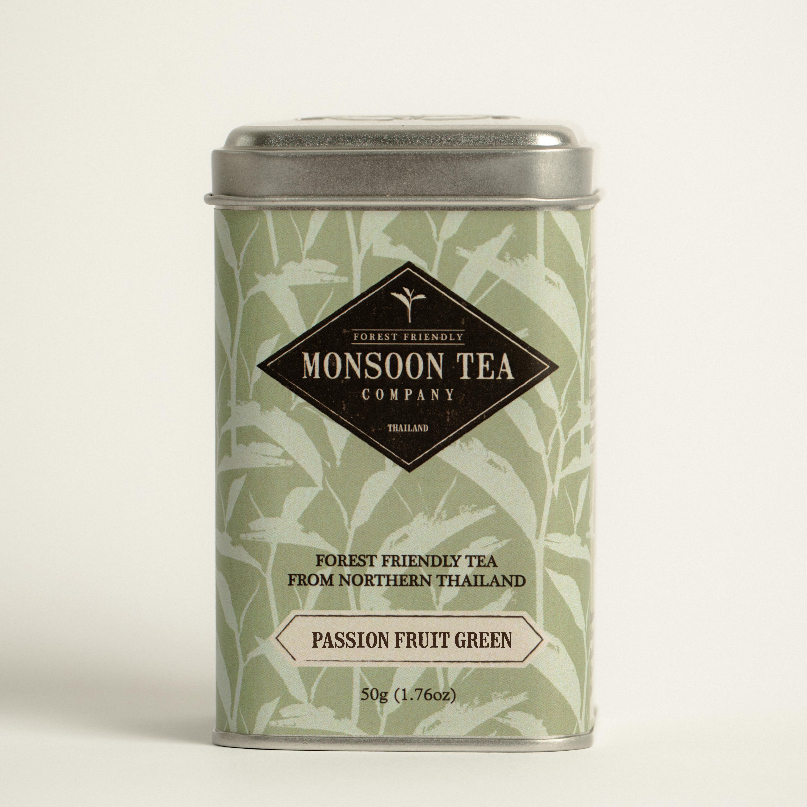 ชาเขียวเสาวรส Passion Fruit Green Tea ชาเขียวจากป่าภาคเหนือของไทย กลิ่นเสาวรสหอมหวาน สดชื่น