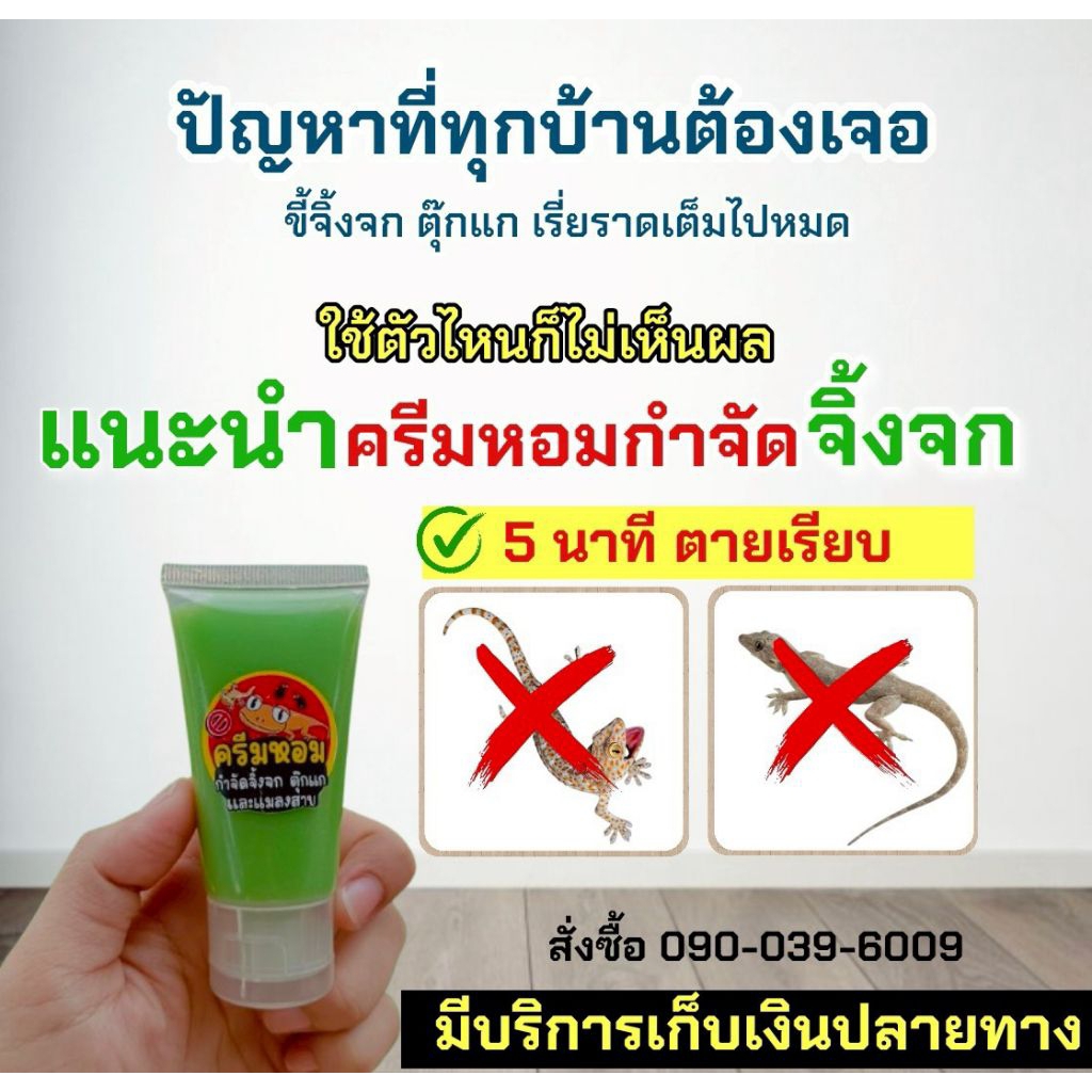 ครีมกำจัดจิ้งจก ตุ๊กแก แมลงสาบ ขนาด 30 กรัม 89.- (สูตรตายแห้ง ไม่เน่าคาซอก‼️)