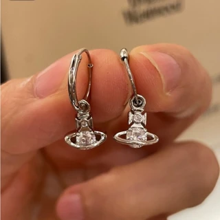 พร้อมส่ง! ราคา/คู่ ต่างหูรุ่น Crystal Saturn Earrings ต่างหูห้อยจี้ดาวเสาร์ สไตล์ Y2K ล็อกแน่น เนื้องานเกาหลี พรีเมี่ยม