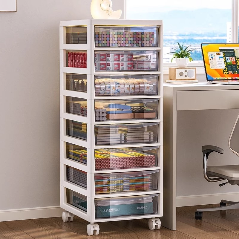 Leerhome ตู้เก็บเอกสาร ตู้เก็บขนม แบบลิ้นชักโปร่งใส มีล้อ เลือกได้ 3–10 ชั้น แบรนด์ กันน้ำ รับน้ำหนัก 120KG