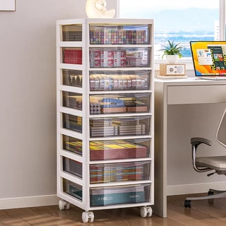 Leerhome ตู้เก็บเอกสาร ตู้เก็บขนม แบบลิ้นชักโปร่งใส มีล้อ เลือกได้ 3–10 ชั้น แบรนด์ กันน้ำ รับน้ำหนัก 120KG