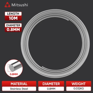 Mitsushi ลวดสแตนเลสเส้นเล็ก 0.8 มม. / 1.0 มม. / 1.2 มม. สำหรับงานครัว งานช่าง และงาน DIY