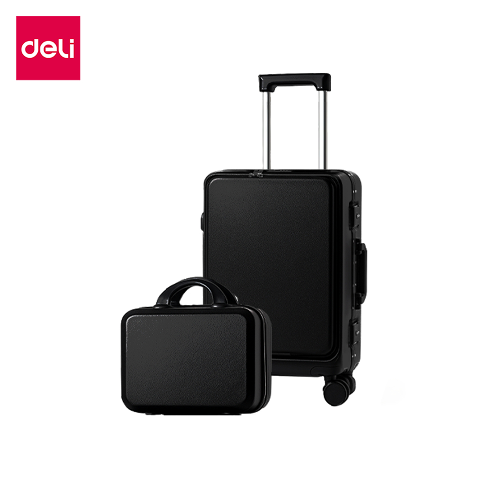 Deli กระเป๋าเดินทาง กระเป๋าลาก ล็อคคู่พิเศษ 14/20 นิ้ว วัสดุABS แข็งแรง รับประกัน1ปี Suitcase