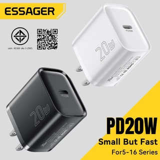 Essager อะแดปเตอร์ชาร์จเร็ว Type C 20W สำหรับโทรศัพท์มือถือและแท็บเล็ต PPS PD QC 3.0 ที่ชาร์จแบบพกพา