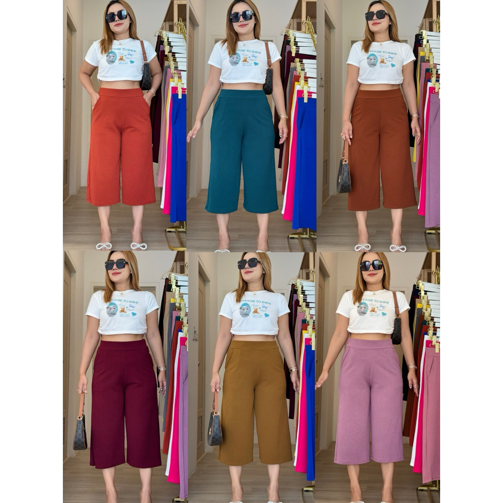 กางเกงกระบอก 5 ส่วน มีกระเป๋า 2 ข้าง ความยาว 30 นิ้ว ทรงสวย พรางหุ่น เนื้อผ้ายึดวูลเวฟ นุ่ม ใส่สบาย เกรดA