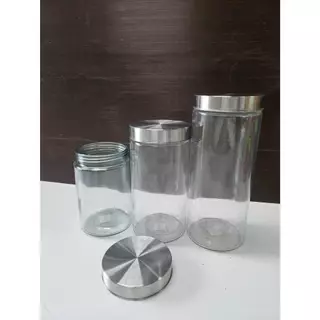 โหลแก้วใสฝาสแตนเลส ทรงกลม ดีไซน์มินิมอล 1,100 ml. / 1,800 ml./ 2,100 ml.(จัดส่งจากไทย)