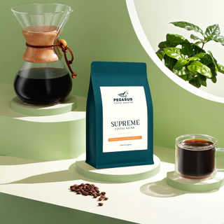 Pegasus Supreme Coffee Blend เมล็ดกาแฟคั่วกลาง-เข้ม หอมกลิ่นคาราเมล ขนาด 250 กรัม