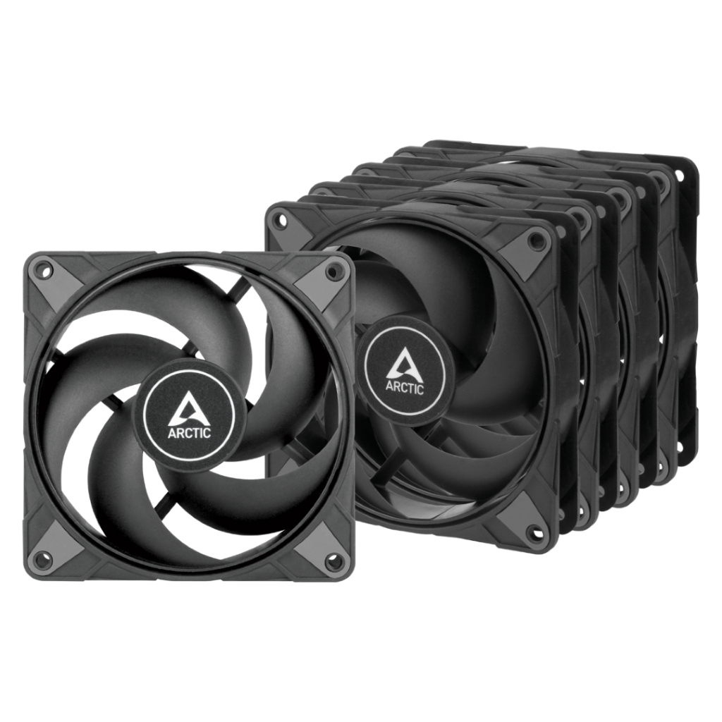 ARCTIC P12 PWM MAX 5PACK Black 5x120mm Upto 3300rpm High Speed PWM Fan