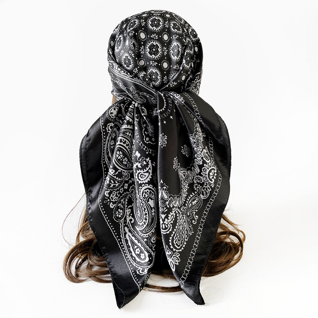 🔆ผ้าพันคอ ผ้าโพกหัว🧣 90x90 | vintage scarf square scarf ผ้าโพกหัวแฟชั่น สไตล์วินเทจ