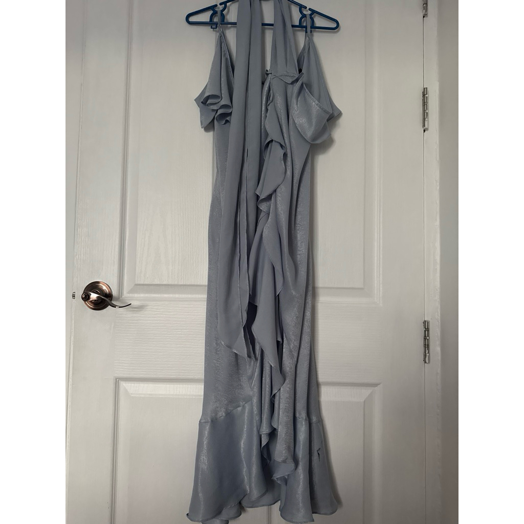 สินค้ามือสอง👗Flat2112 Cinderella Wrap Dress สีฟ้า