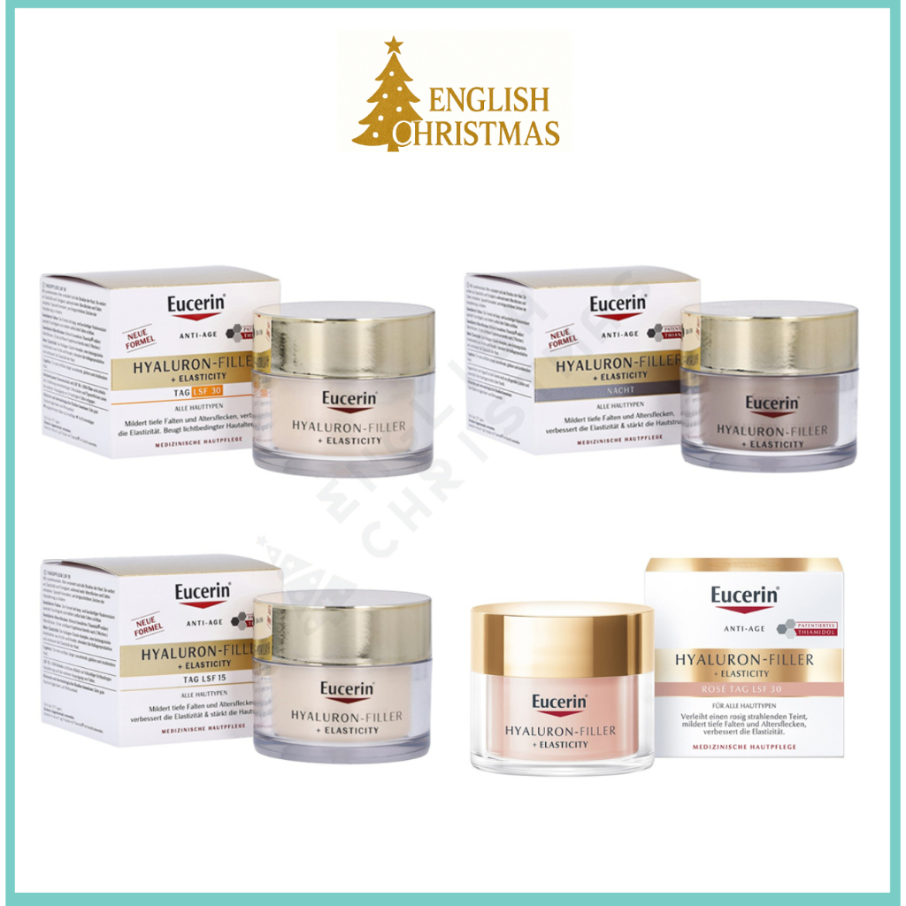 EUCERIN HYALURON FILLER + ELASTICITY DAY CREAM SPF 15/30 / NIGHT CREAM (ฝาทอง)