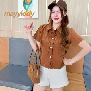 🤎mayylody🤎 Brownies Shirts เสื้อเชิ้ต เสื้อคอปก pantone โทนสีน้ำตาลสุดฮิต สไตล์เกาหลี (อกถึง-36) 🌷🪞🛍️🌸 เสื้อสีน้ำตาล