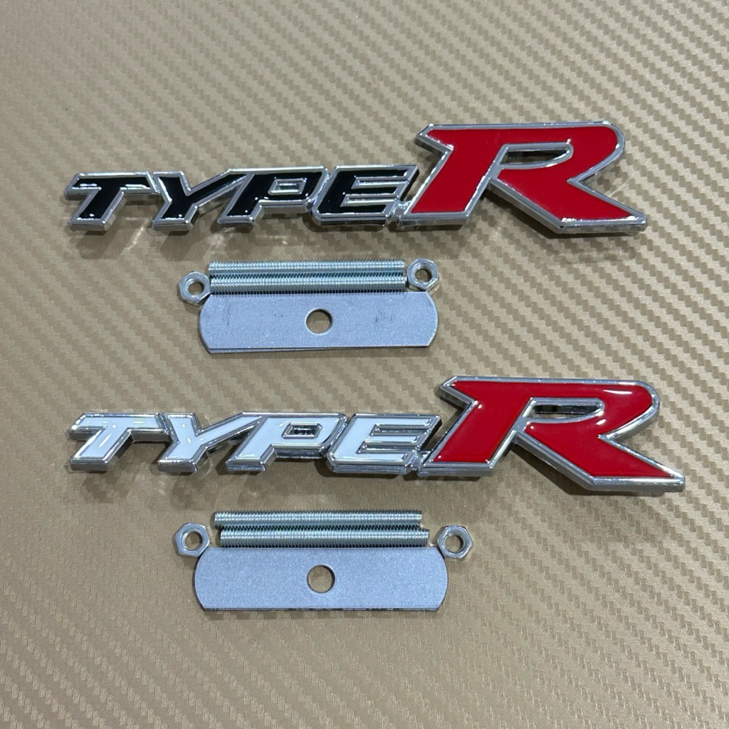 โลโก้ TYPE R ติดกระจังหน้า Honda งานโลหะ ขนาด*3 x 15 cm ราคาต่อชุด
