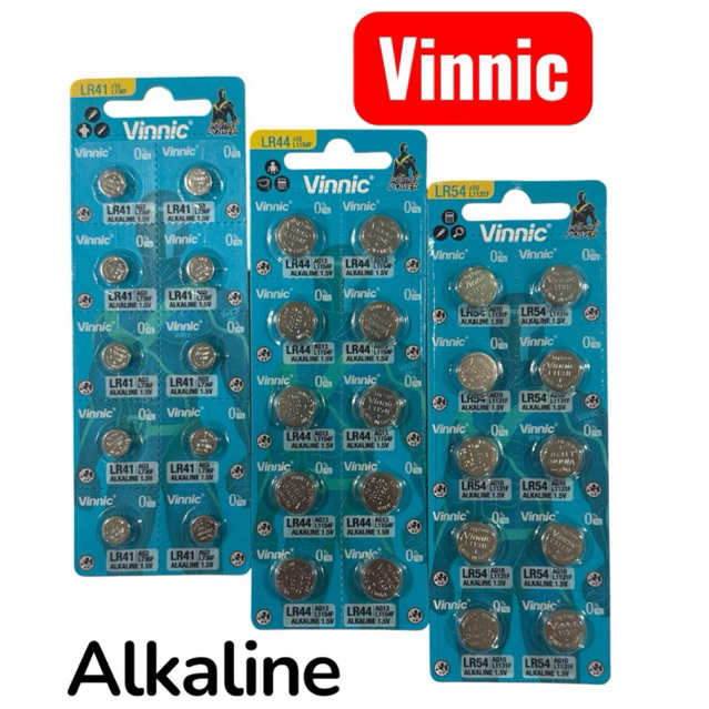 ถ่านVinnic alkaline L1154F/L736F/L1131F 1.5V แพค10ก้อน ของแท้