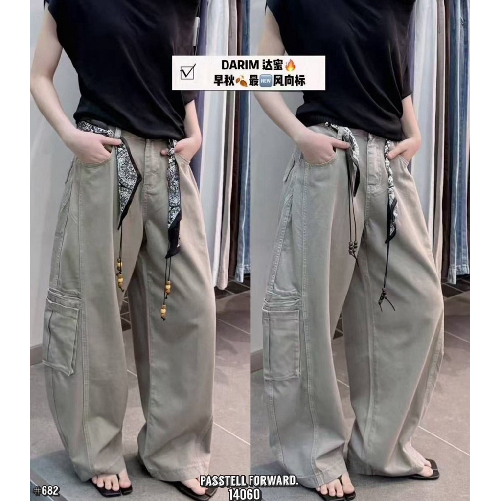 Korea baggy cargo darim jeans with belt  มาใหม่!!!!! กับยีนdarim ทรงbaggyกระเป๋าข้างเท่ห์ๆ มาพร้อม เ