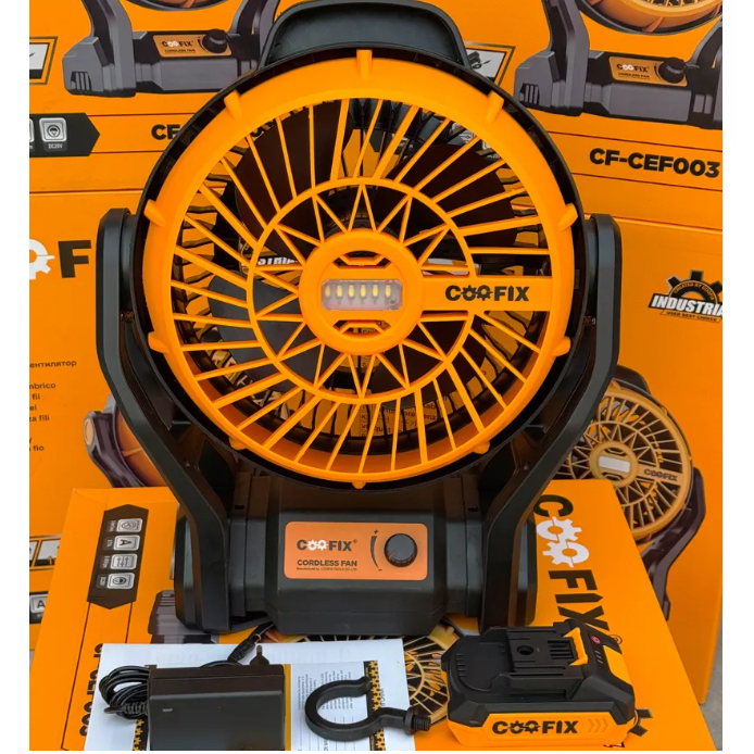 พัดลม coofix พัดลมแบต รุ่น CF-CEF003 พัดลม พัดลมพกพา พัดลมไร้สายใช้แบตเตอรี่ ขนาด 9 นิ้ว พร้อมไฟ led