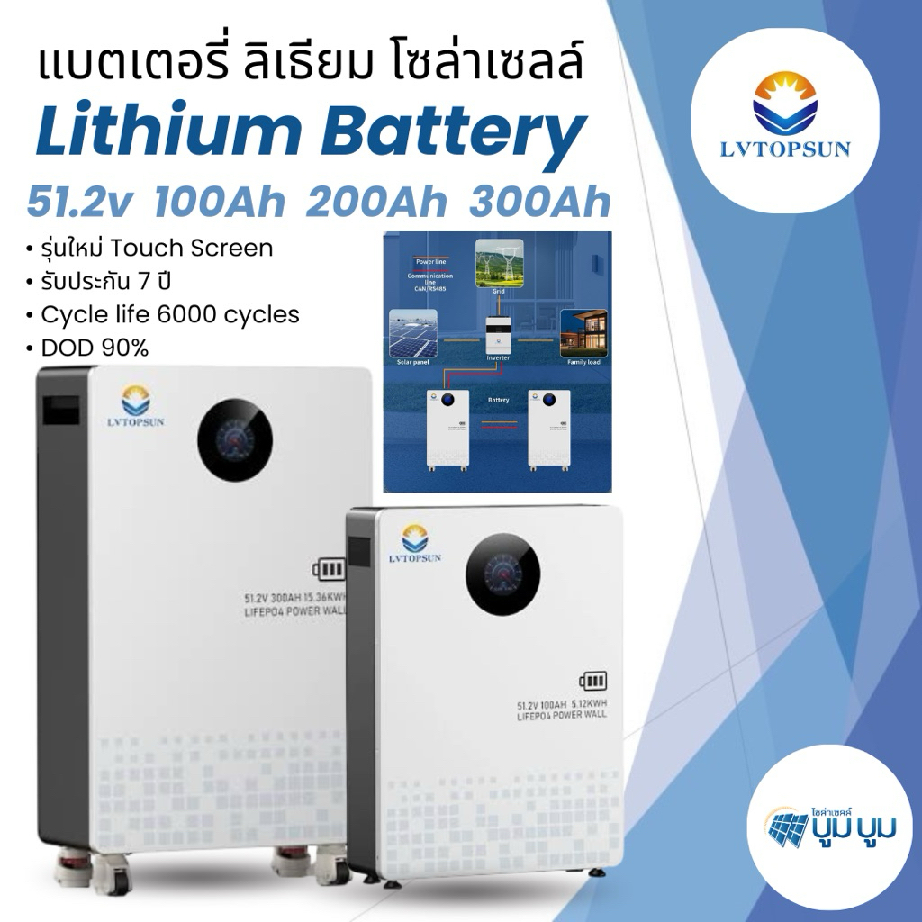 Lithium Battery 51.2V 100Ah 200Ah 314Ah 314Ah LVTOPSUN รุ่น G3 G4 Li-ion battery