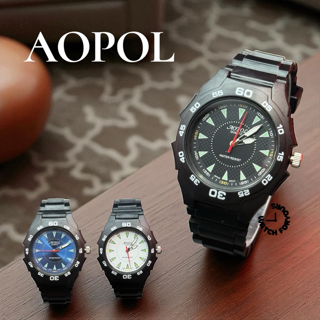 AOPOL นาฬิกาข้อมือผู้ชาย สายยาง สายใส่สบาย ดีไซน์สุดเท่ ตั้งเวลาให้ก่อนใช้งาน