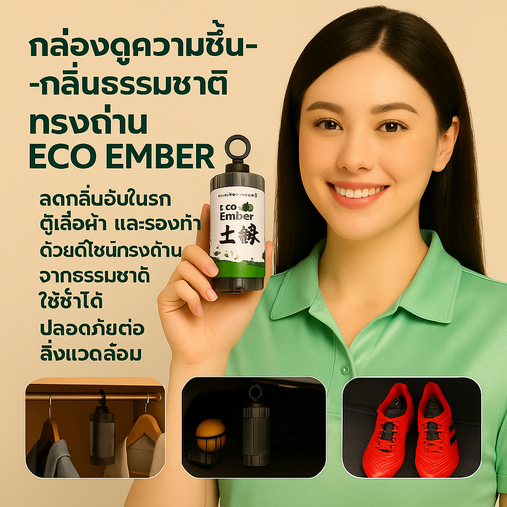 (#2) LEOMAX กล่องดูดความชื้น-กลิ่น สารธรรมชาติ กล่องทรงถ่าน รุ่น ECO EMBER