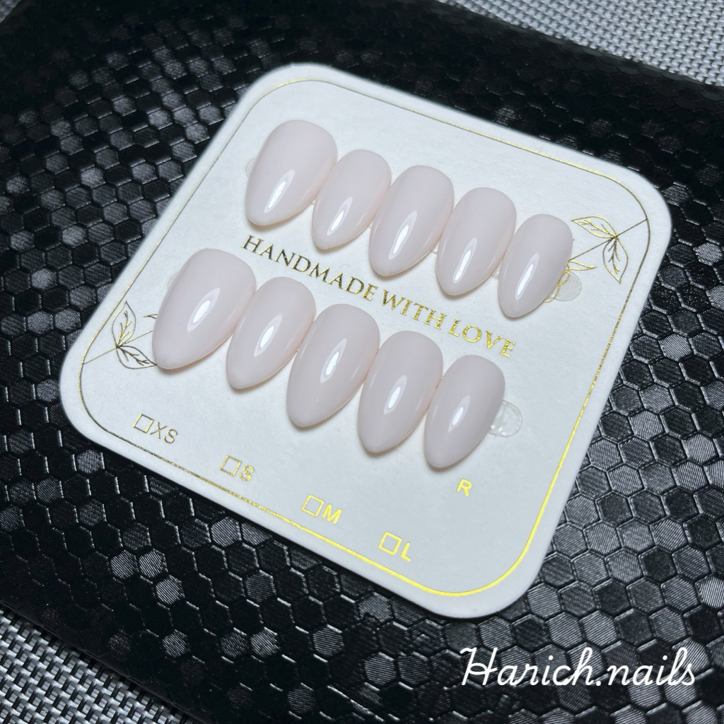 เล็บเจลสีขาวอมชมพู เจลแท้💯 เล็บเจลพร้อมอุปกรณ์ติด ทำมือทุกชิ้น✅