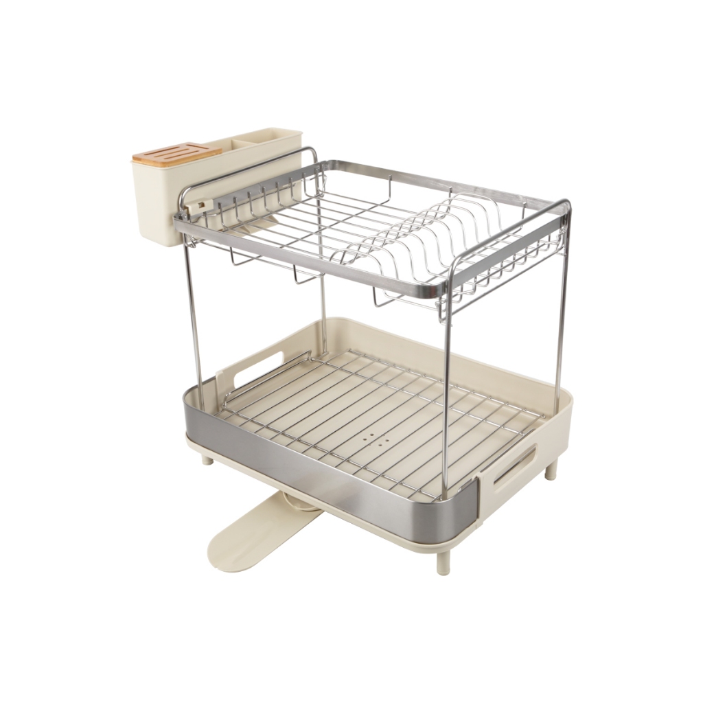 ที่คว่ำจานสเตนเลสพร้อมถาดรอง 2 ชั้น KASSA HOME รุ่น WK810449-1 ขนาด 46.6 x 32.2 x 41.1 ซม.
