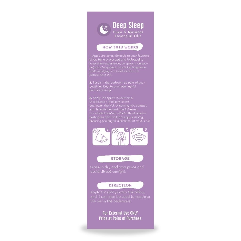 Deep Sleep สเปรย์น้ำมันหอม 8 ชนิด ตัวช่วยหลับลึก ผ่อนคลาย กลิ่นหอม ยาวนาน สมุนไพร UK by Mor Bank