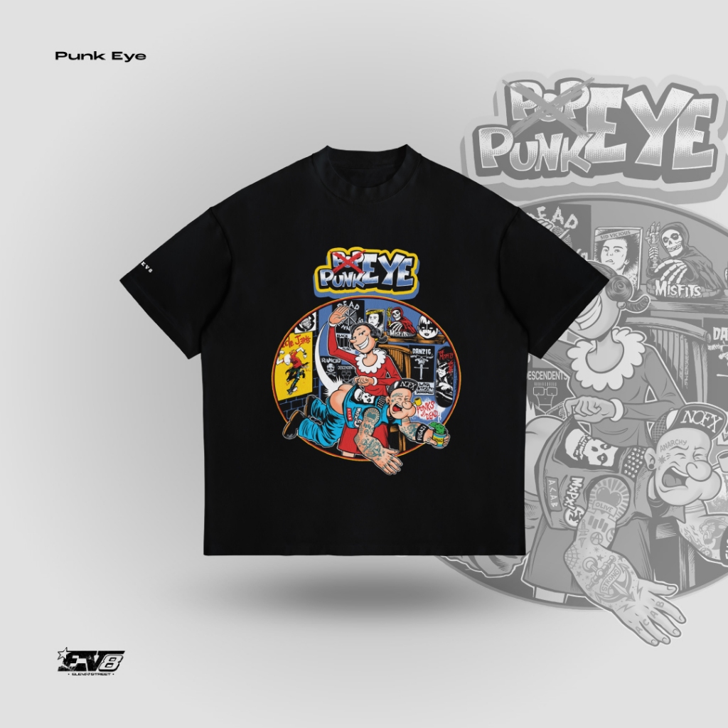 Elev8 Street เสื้อยืดแนวสตรีท เสื้อOversized PUNK MULTIVERSE ลาย Punk Eye ผ้าCotton100% สกรีนDTG