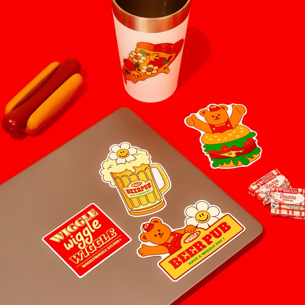 🌼Wiggle Wiggle Point Sticker🌼 สุ่มสติ๊กเกอร์ติดกระเป๋าเดินทาง notebook iPad