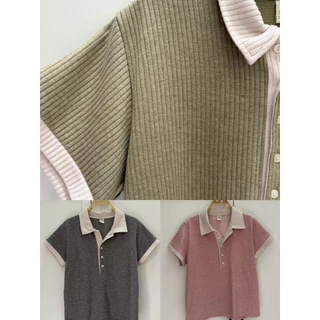 เสื้อ โปโล two-tone 2 สีสลับ ผ้านิ่มมากๆ✔️