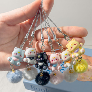 พวงกุญแจรูปแมวการ์ตูน ที่ห้อยโทรศัพท์มือถือน่ารักๆ จี้ห้อยลู…