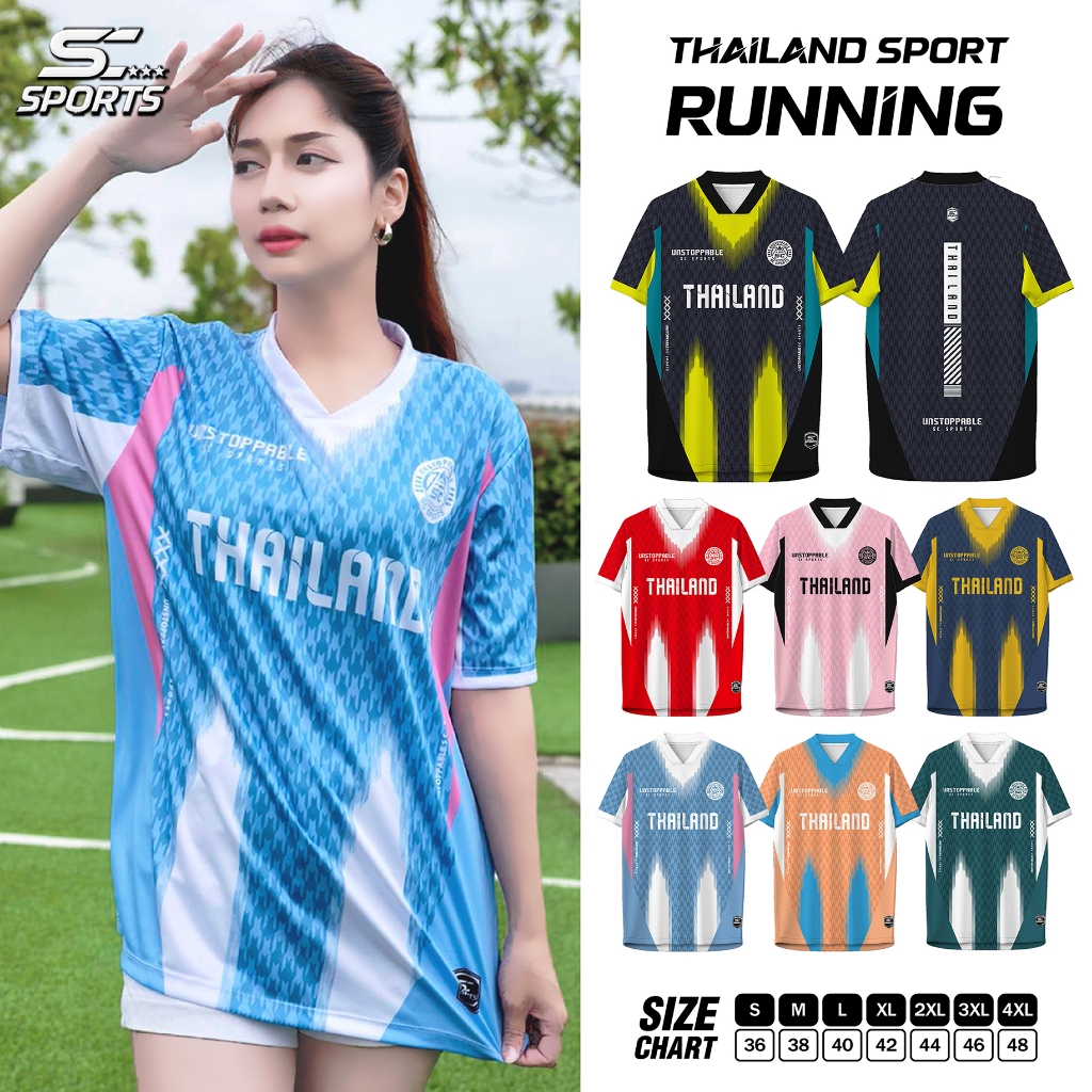 SC Sports เสื้อกีฬา พิมพ์ลายทั้งตัว  คอวีตัด ใส่ออกกำลังกาย วิ่ง เที่ยว หรือทำงานก็เท่ รุ่น PL-01-07