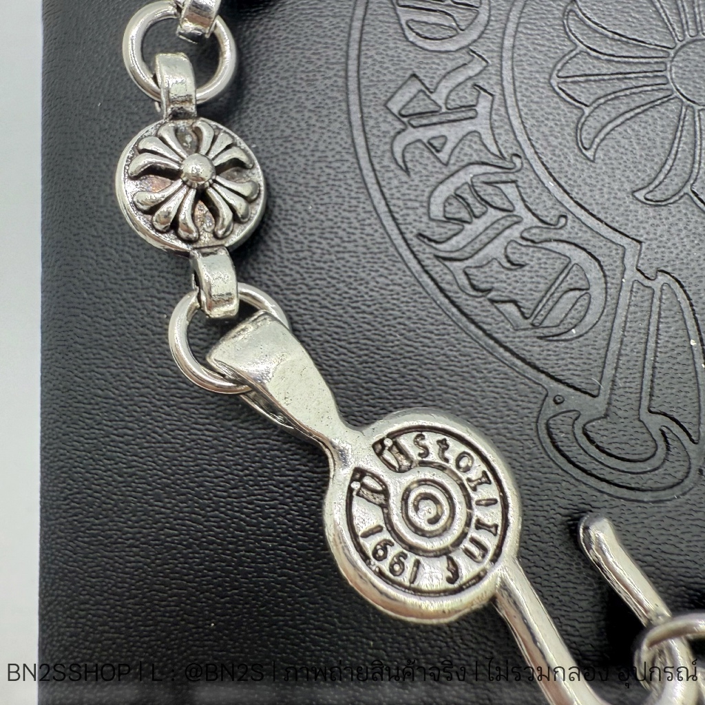 สร้อยข้อมือผู้ชายโครมฮาร์ท งานวินเทจ อะไหล่เงินปัดสีดำ Must Have Item รุ่น CH Ball Bracelet ราคา ถูกที่สุด ดีลบีเคเค แกลเลอรีภาพที่ 3