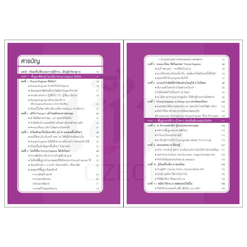(พร้อมส่ง) Prompt Engineer ทักษะเงินล้านในยุค AI ใครก็ทำได้ ถ้ามีคนสอนแบบนี้  สำนักพิมพ์ เช็ก czech