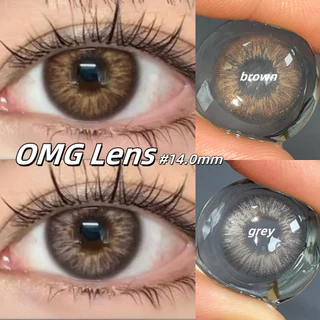 MIdroo คอนแทคเลนส์ เลนส์ค่าสายตาสั้น OMG Brown/Grey ขนาด 14.0 มม รายเดือน เลนส์สายฝอ