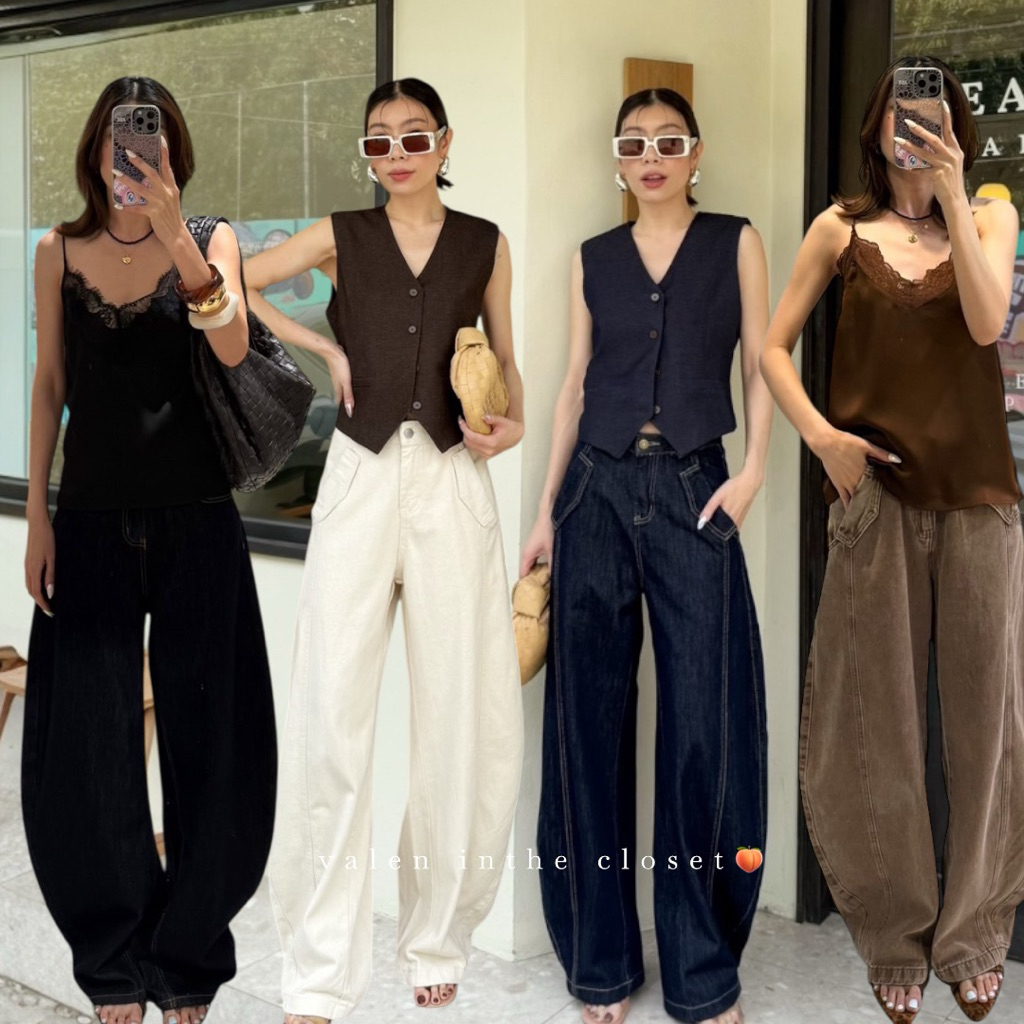 ส่งด่วน ☎️ #9009 STUDIOX2 Beggy Jeans กางเกงขายาวยีนส์ทรงแบคกี้ขาโค้ง สวยมาก