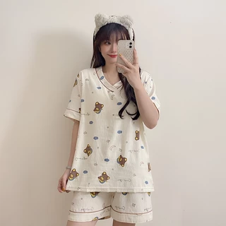 ชุดนอนผ้าเนื้อนุ่มสำหรับผู้หญิง รุ่นใหม่สวมใส่สบาย ลายน่ารักสำหรับฤดูร้อน แบบที่ต้องมี พร้อมส่งในไทย