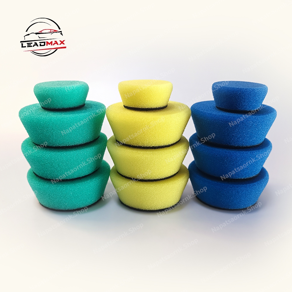 Leadmax ฟองน้ำขัดสีรถ แป้นขนาด 1" และ 2"