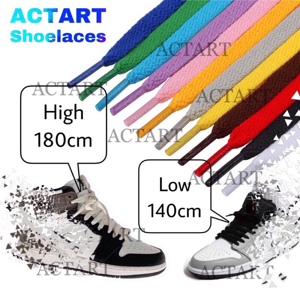 เชือกผูกรองเท้า พร้อมส่ง!! เชือกรองเท้า sneaker เชือกแบนแบบชั้นเดียว (1คู่)